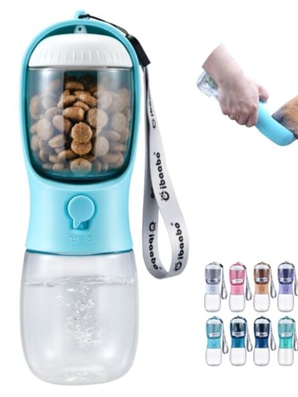 10 oz Dog Water Bottle Portable with Food Container and Filter for Travel